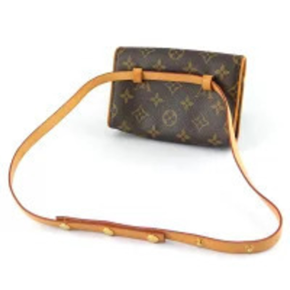 Louis Vuitton Monogram Waist Florentine Bag XS Clutch Pochette Brown